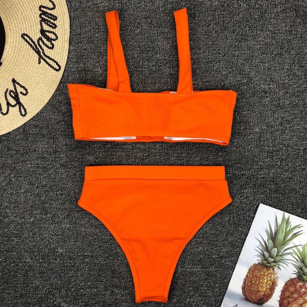 Bộ đồ bơi hai mảnh có đệm nâng ngực màu kẹo chất lượng polyester dành cho bạn nữ | BigBuy360 - bigbuy360.vn