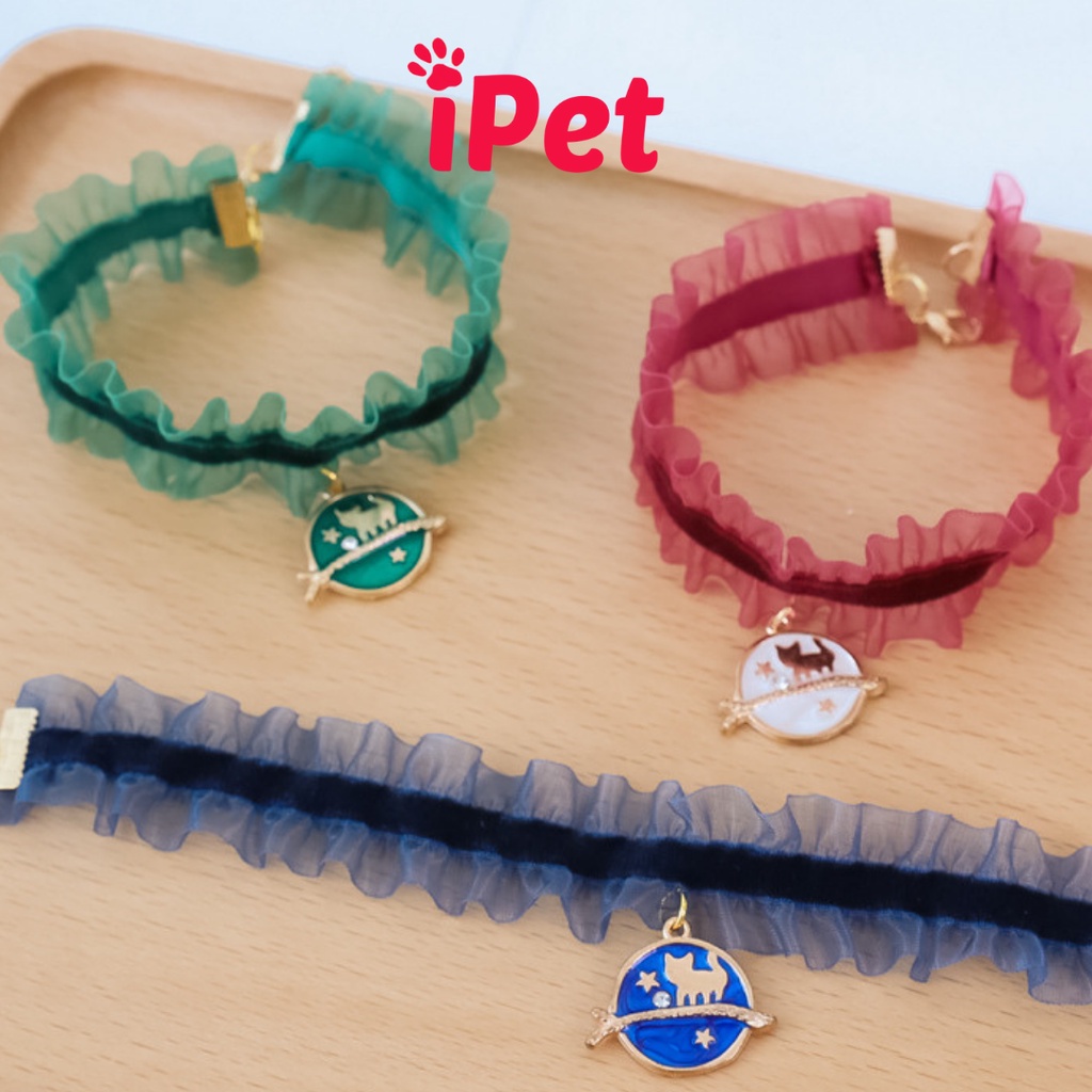 Vòng Cổ Ren Dễ Thương Cho Thú Cưng Chó Mèo - iPet Shop