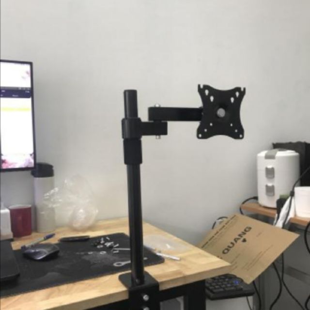 Giá đỡ kẹp bàn màn hình máy tính 17- 27 - 32inch  tâm lỗ 10x10cm tiết kiệm so với NB F80