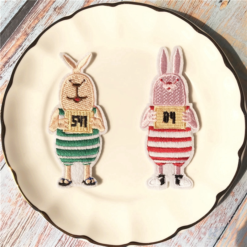 ☸ Usavich - Miếng Vá Thỏ Anime ☸ 1/2 Miếng Dán Patch Với Họa Tiết Thêu Hình Các Huy Hiệu