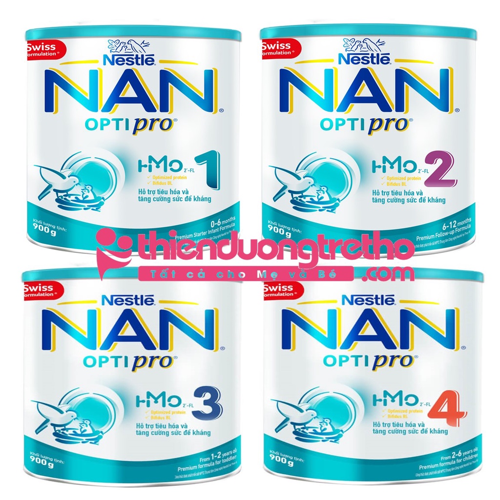 Sữa Bột Nestlé NAN Optipro 1, 2,3,4 Hộp 900g