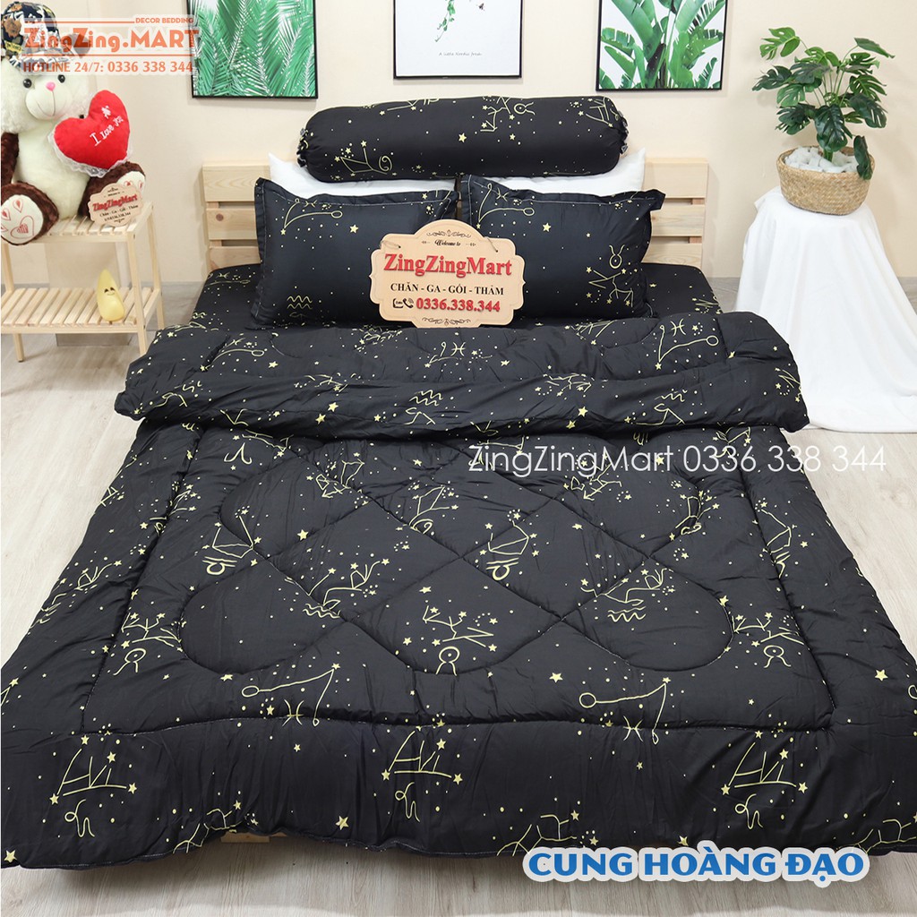 [ CHĂN PHAO ] Set Bộ 5 Món Chăn Phao Ga Gối Poly COTTON Chăn Bông Hơn 50 mẫu [ Chăn phao + Ga chun + 2 Vỏ gối + Vỏ ôm ]