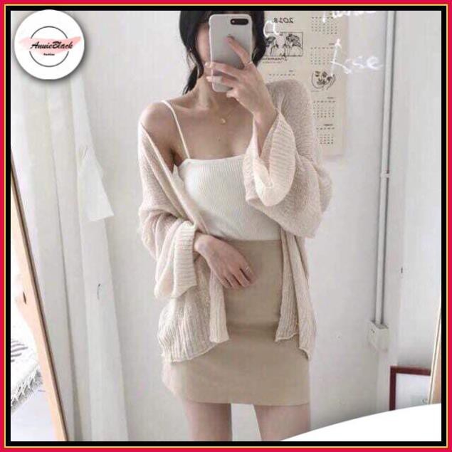 [Mã  ANUI20 hoàn 20k xu đơn 0đ] Áo Len Cardigan Mỏng 🦋 Áo Khoác Len Nữ Dáng Dài 2 Màu 🦋 AB | BigBuy360 - bigbuy360.vn