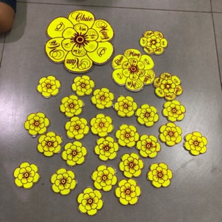 Combo 29 BÔNG lớn và nhỏ Hoa Mai Xốp Trang Trí Tết –