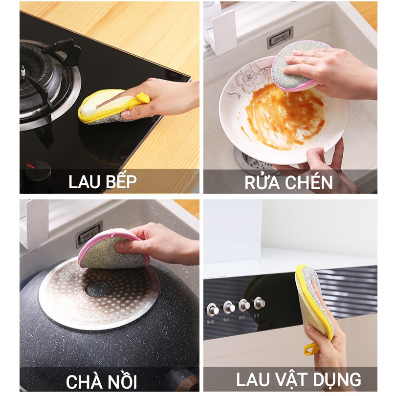 Miếng rửa chén dĩa 2 mặt hình tròn