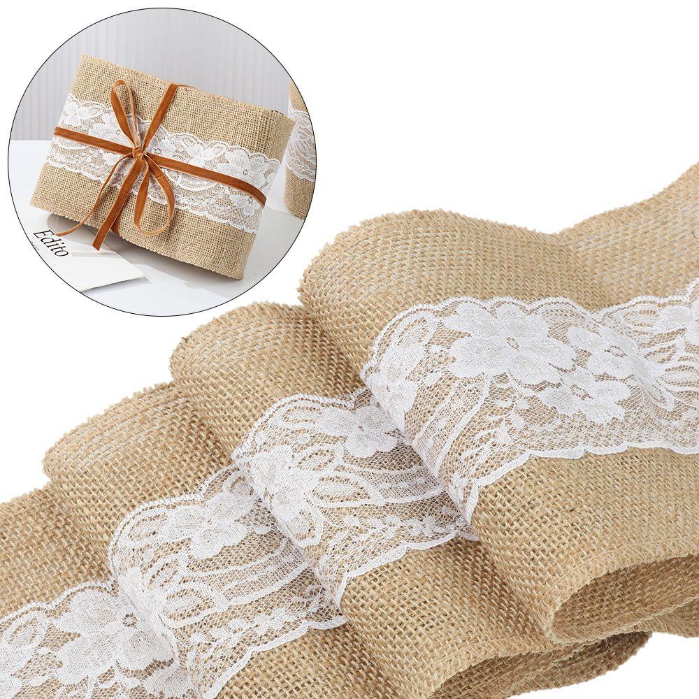 Cuộn Vải Bố Phối Ren Dùng Trang Trí Bàn Ghế Đám Cưới