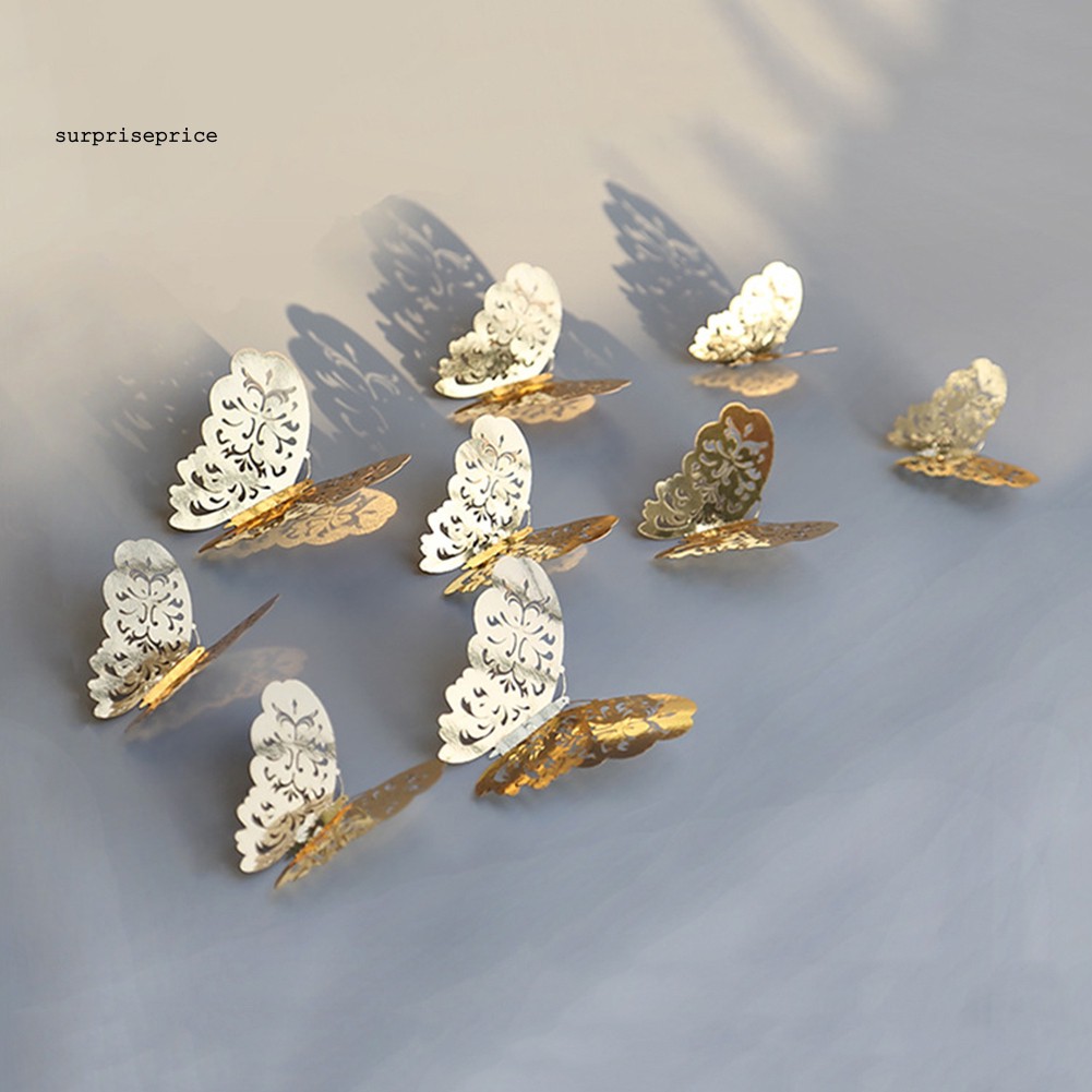 Bộ 12 miếng dán nam châm hình bướm 3D xinh xắn cho tủ lạnh