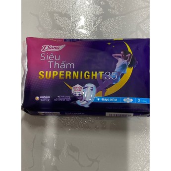 Bộ 2 gói băng vệ sinh Diana siêu thấm Supernight 35cm 3 miếng/gói