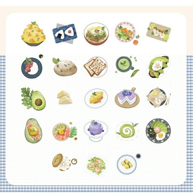 SET 46 STICKER HÌNH CÁC MÓN ĂN HÀN QUỐC