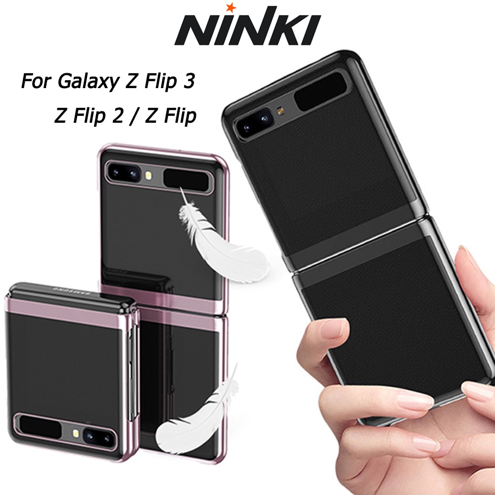 Ninki Ốp Điện Thoại Ninki PC Cứng Trong Suốt Mạ Điện Cho Samsung Galaxy Z Flip 3 / Z Flip 2 / Z Flip Vỏ Bảo Vệ,Clear Cover Electroplating Thin Hard PC Case for Z Flip 3 / Z Flip 2 / Z Flip