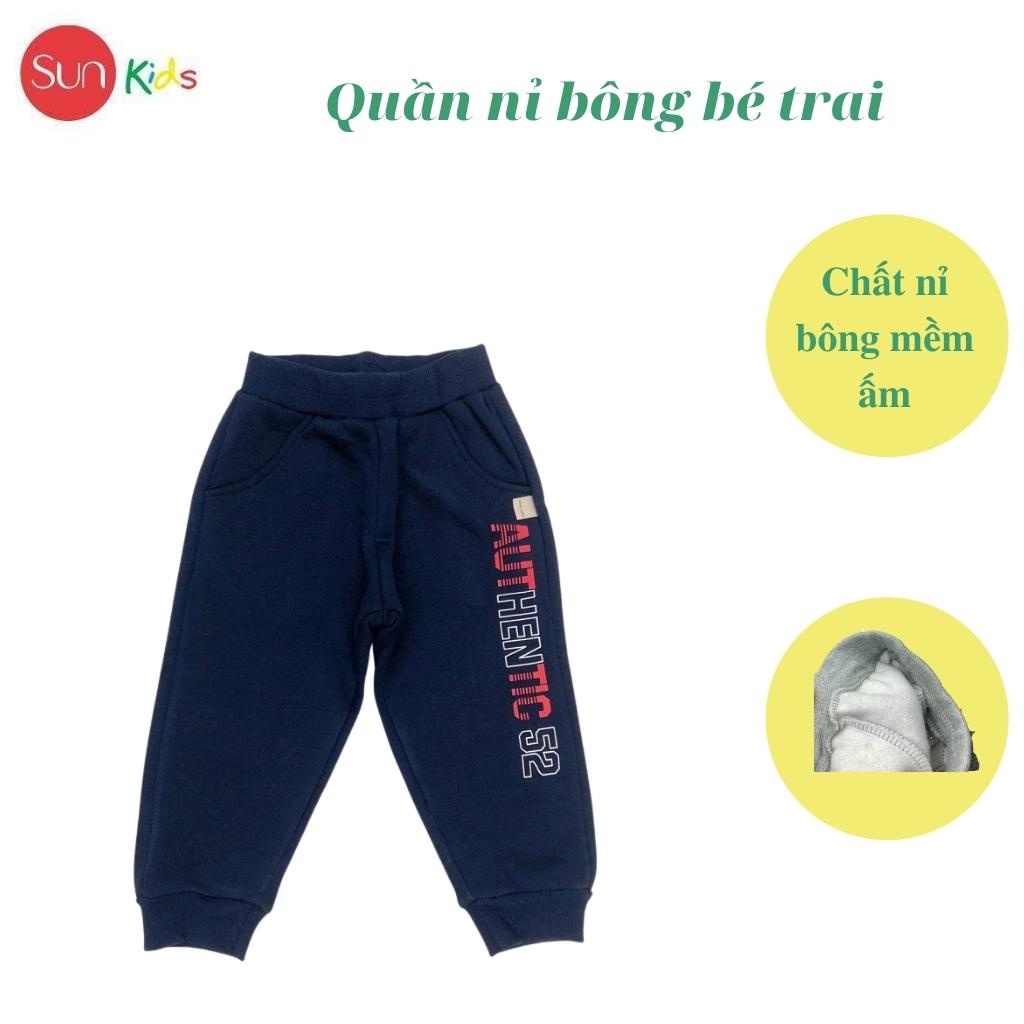 Quần dài bé trai, quần nỉ bông cho bé chất dày ấm, nhiều mẫu, size 1-8T- SUNKIDS