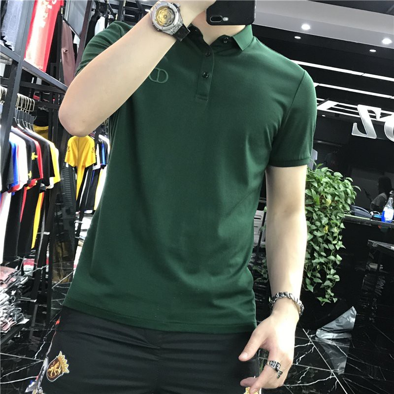 Áo POLO cổ bẻ cao cấp vải cotton cá sấu thêu ngực CD form chuẩn xanh lá