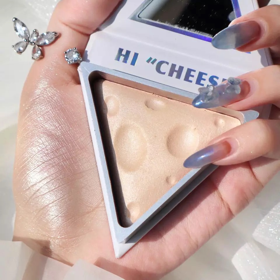 Bảng phấn bắt sáng + cọ NnUeDwE 5 màu tùy chọn lâu trôi chống thấm nước thiết kế hình phô mai xinh xắn | BigBuy360 - bigbuy360.vn