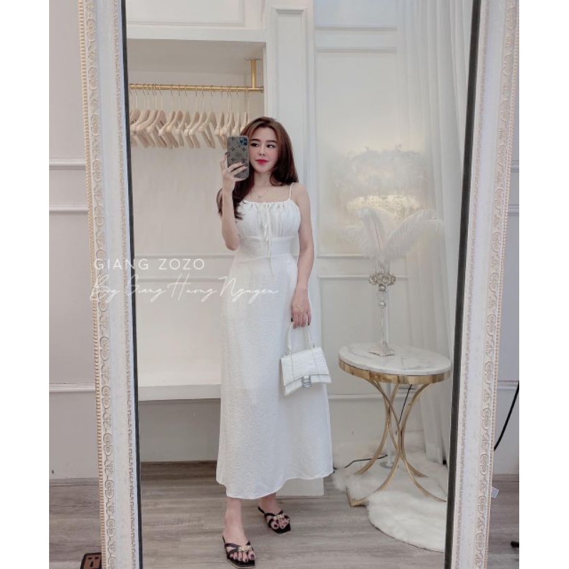 Váy 2 dây dúm nơ ngực