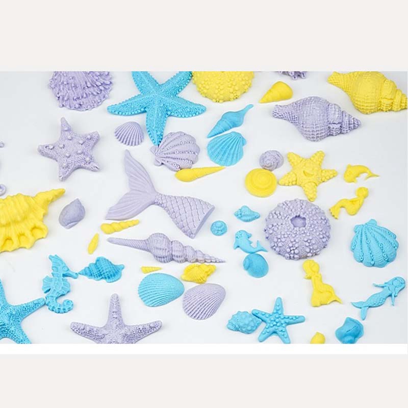 Khuôn Làm Bánh / Xà Phòng Hình Vỏ Sò / Sao Biển 3D Bằng Silicone DIY