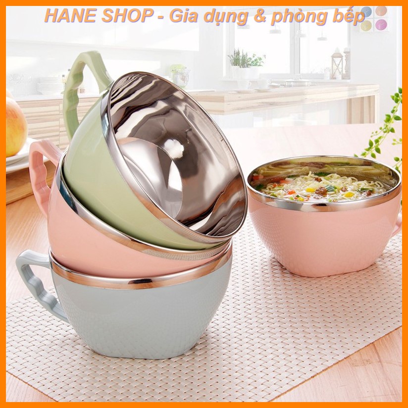 [Chọn màu]Ca ăn mì_/ Tô giữ nhiệt có nắp và quai cầm chống nóng tiện dụng size 14cm hình hoạ tiết xinh xắn nhiều màu