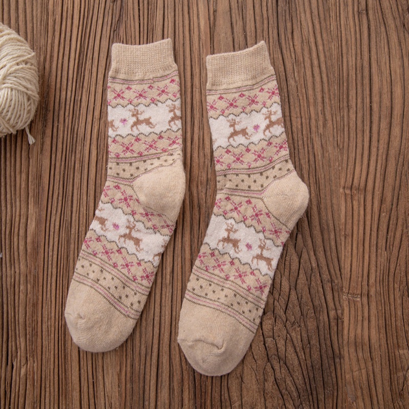 Đôi Vớ Len Giả Họa Tiết Tuần Lộc Giáng Sinh Thời Trang Mùa Đông Cho Nữ YOUYO