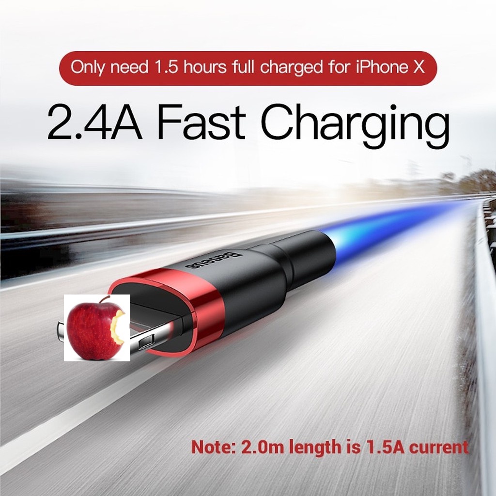 Cáp Sạc Nhanh i---Phone   tablet Baseus Cafule Siêu Bền | Kèm Dây Velcro Giữ Cáp -  Cáp sạc i---Phone  acstore