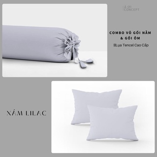 [TẶNG 1 VỎ ÔM] Combo 2 Vỏ Gối Nằm Trơn  Lụa Tencel (B) - À Ơi Concept