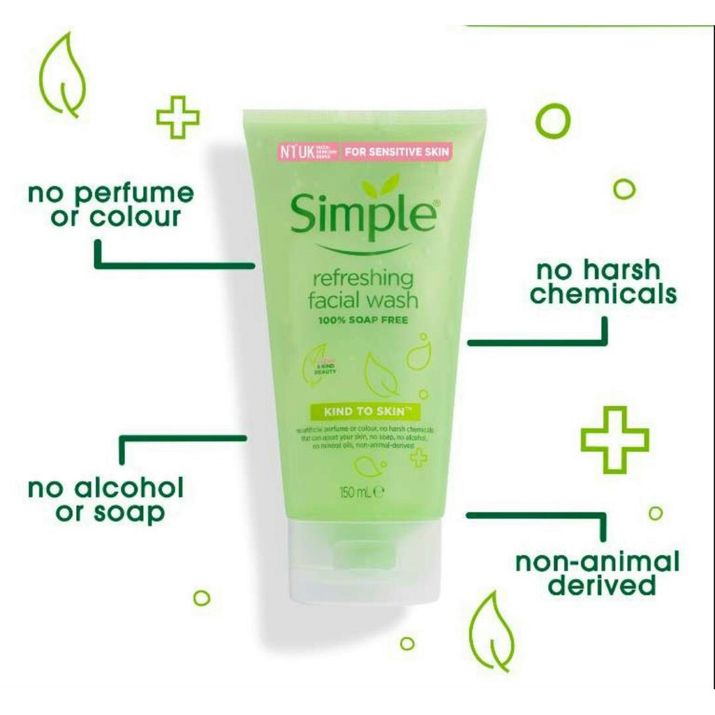 Sửa rửa mặt Simple Gel Kind To Skin Refreshing Facial Gel - Sửa rửa mặt cho da nhạy cảm 150ml | BigBuy360 - bigbuy360.vn