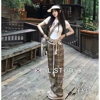 Quần suông kẻ bbr đai thừng [ Hàng order ]