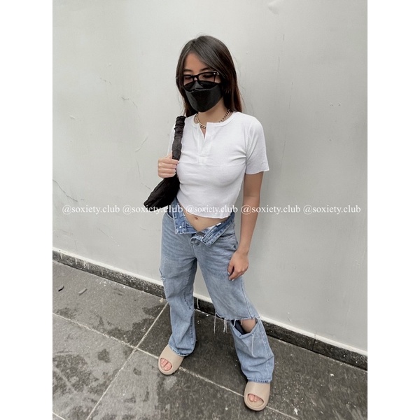 [HÌNH THẬT] Croptop basic cổ VA08