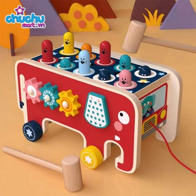 Bộ đồ chơi gỗ đập chuột gỗ rèn luyện phản xạ cho bé, phát triển toàn diện _siêu rẻ