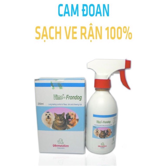 Bình xịt ve rận cho chó mèo VIME FONDOG 250ml