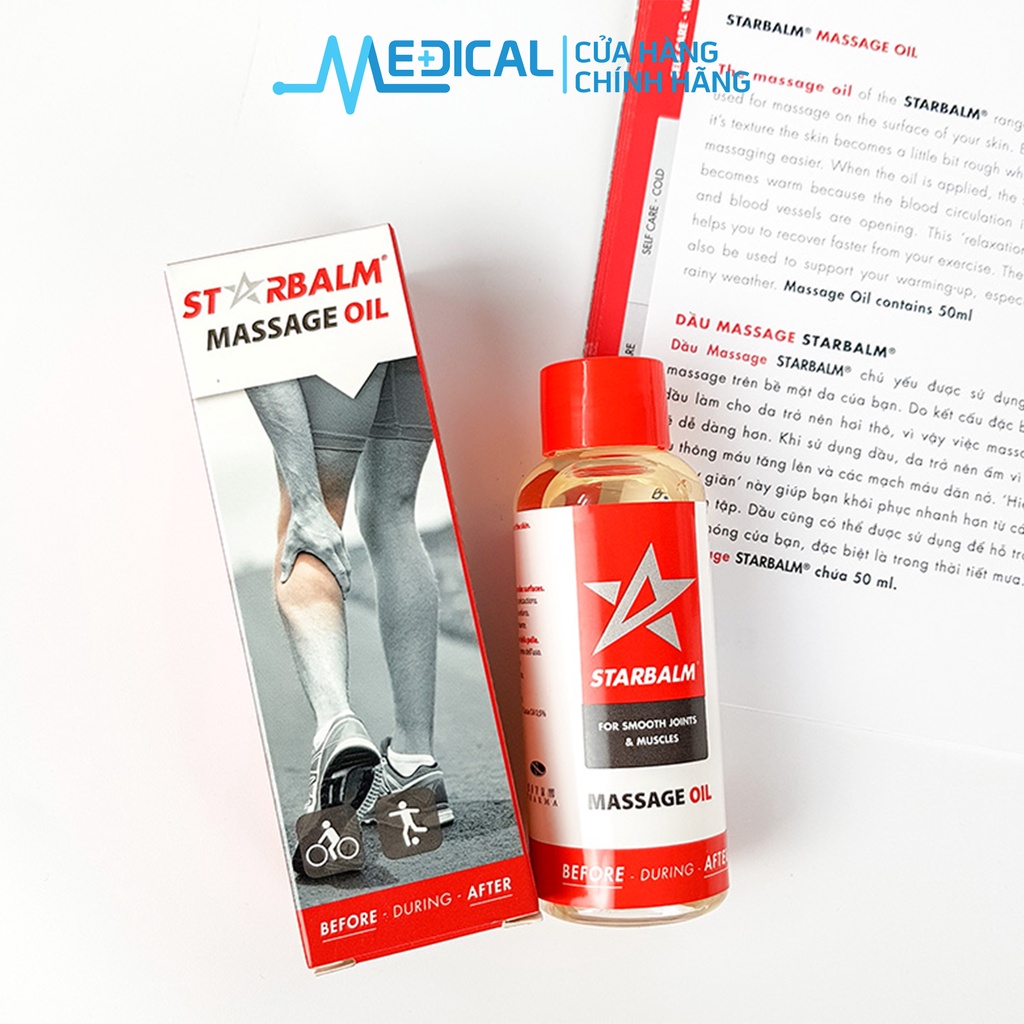 Dầu nóng xoa bóp STARBALM 50ml massage trước và sau khi chơi thể thao - MEDICAL