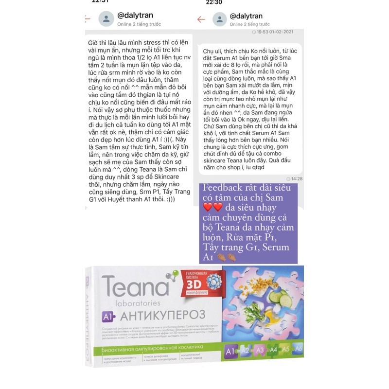 Serum Teana A1 A3 cho da yếu mỏng, giãn nổi mao mạch dưới da | BigBuy360 - bigbuy360.vn