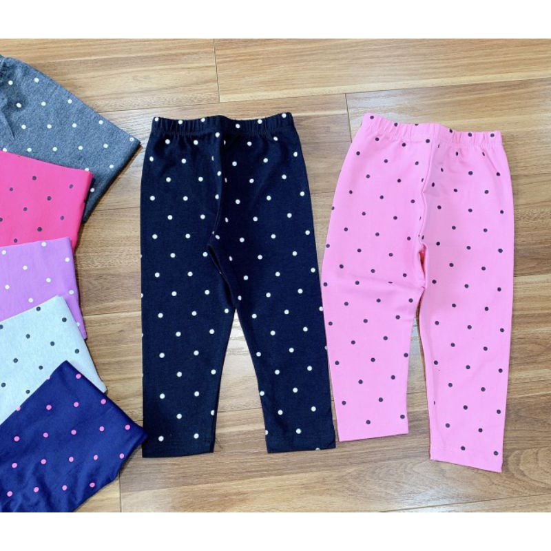 quần cotton chấm bi bé gái sz 1-10