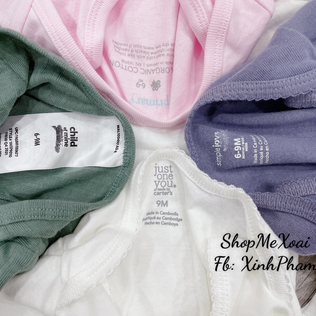 BODYSUIT CARTER SIZE 6M LINK 3 ,BODYCHIP CỘC TAY MIX HÃNG CHO BÉ TỪ 5-7kg