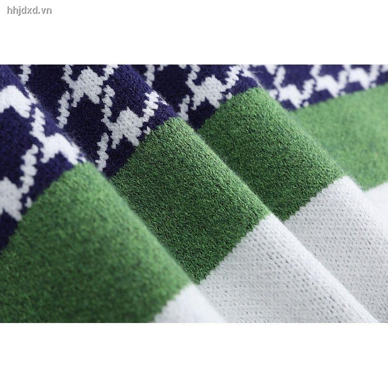 Áo sweater dệt kim tay phồng giả hai lớp họa tiết kẻ sọc dành cho nữ 2021 | BigBuy360 - bigbuy360.vn