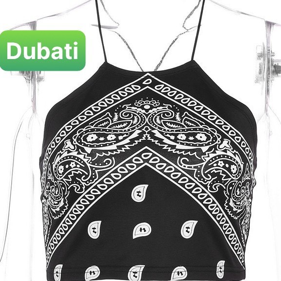 ÁO YẾM HỌA TIẾT THỔ CẨM, ÁO HAI DÂY, ÁO CROPTOP PHONG CÁCH ULZZANG - DUBATI FASHION