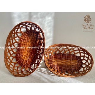 Bát mây bầu dục, giỏ mây đựng hoa quả bánh kẹo, rổ mây đựng đồ Mây Tre Đan Thuỷ Khanh