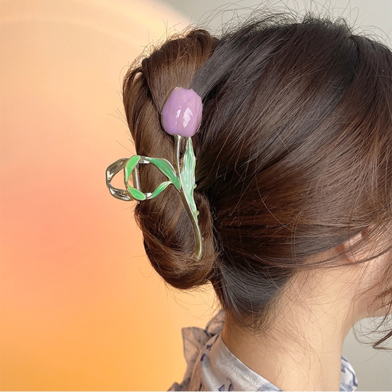 Kẹp Tóc Kim Loại Hình Hoa Tulip