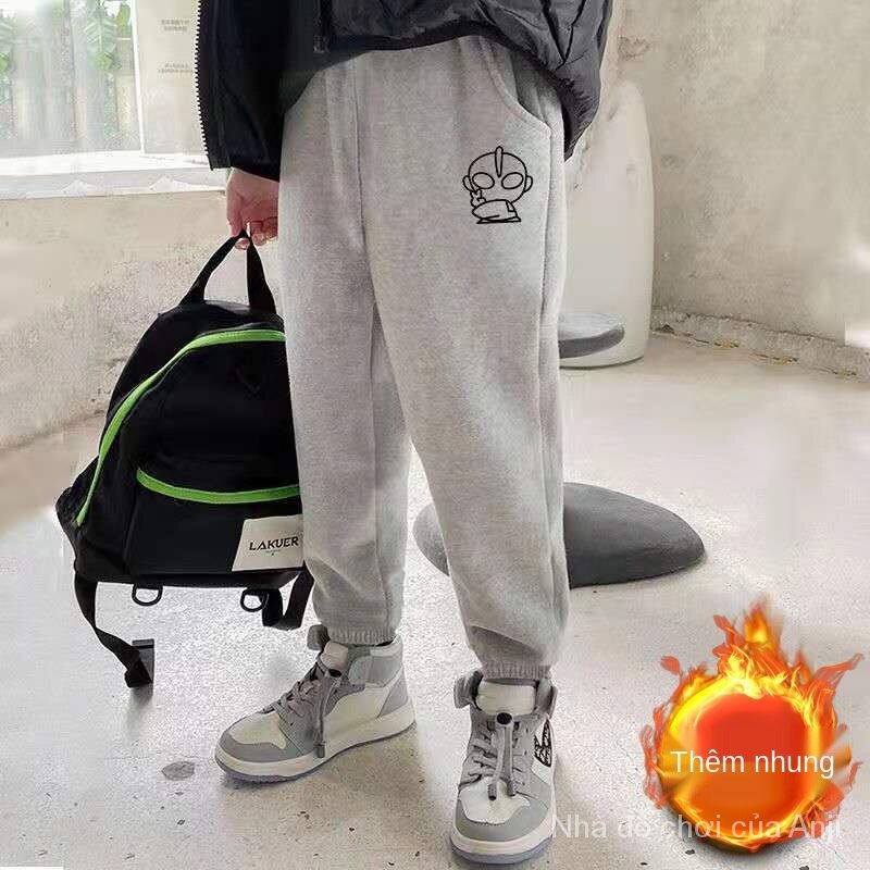 Plus Clothing Children Boys Autumn And Winter Pants A Warm Velvet Kids Sportswear Pants