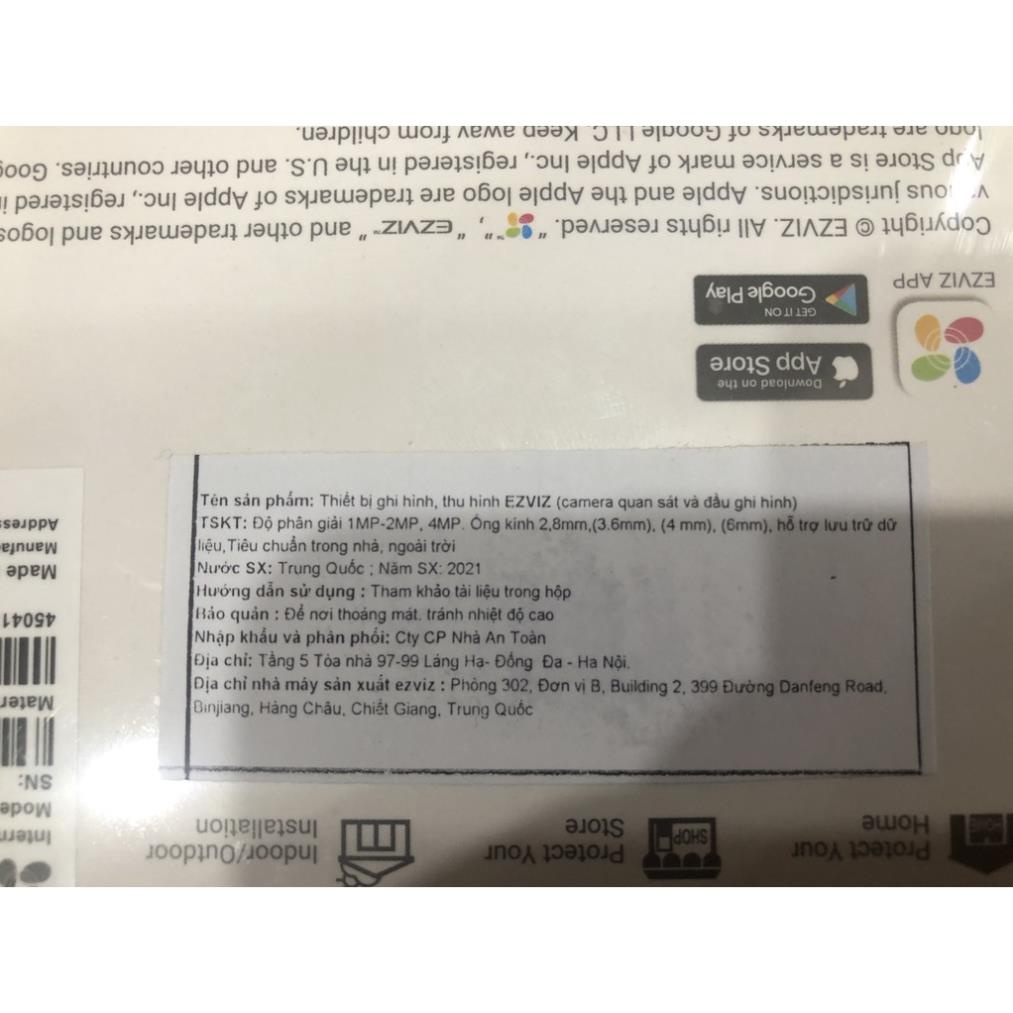 Camera wifi ngoài trời, xoay 360 độ, còi đèn báo động, Ezviz C8W 4MP 2K, màu ban đêm