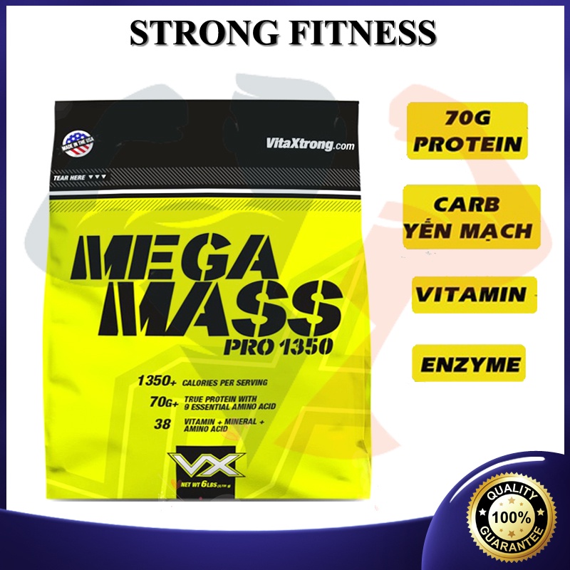 Sữa Tăng Cân MEGA MASS 2,7 KG - SữaTăng Cơ Dinh Dưỡng, Bổ Sung Vitamin và Phát Triển Cơ bắp, cung cấp protein sữa bò tôt