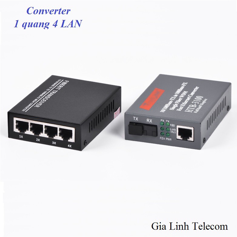 Bộ chuyển đổi quang điện 1 quang 4 LAN - Converter quang