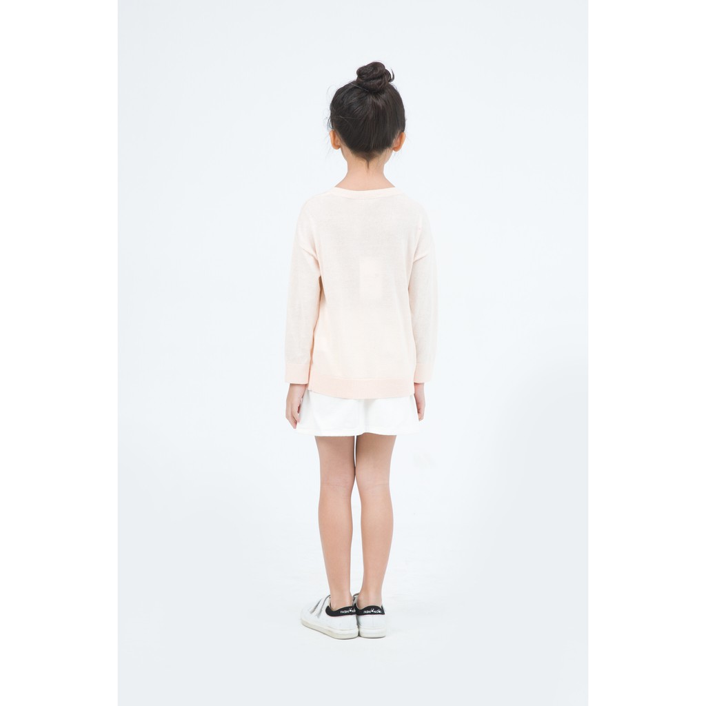Áo len dài tay cổ tròn bé gái IVY moda MS 58G0296
