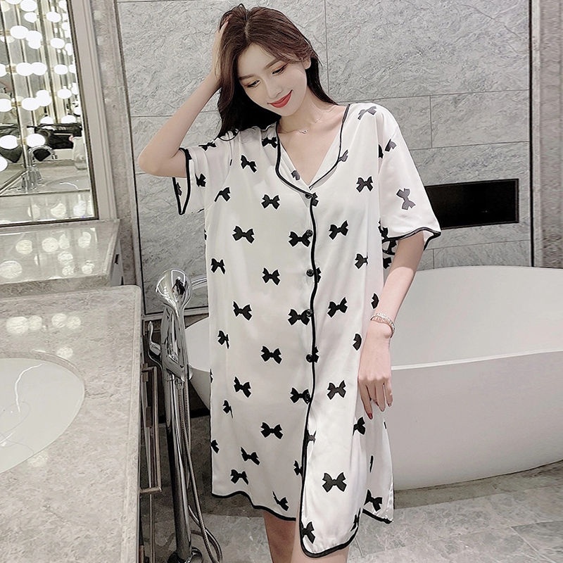 Váy Ngủ Sexy Nữ Lụa Satin đồ ngủ Cao Cấp Trơn Mát Dáng Đầm ngủ Áo Ngủ Nữ Đẹp