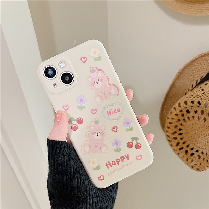 Ốp lưng iphone cạnh vuông Quả Dâu Tây BVC 6s/6splus/7/7plus/8/8plus/x/xr/xs/11/12/13/14/pro/max/plus/promax BVC964