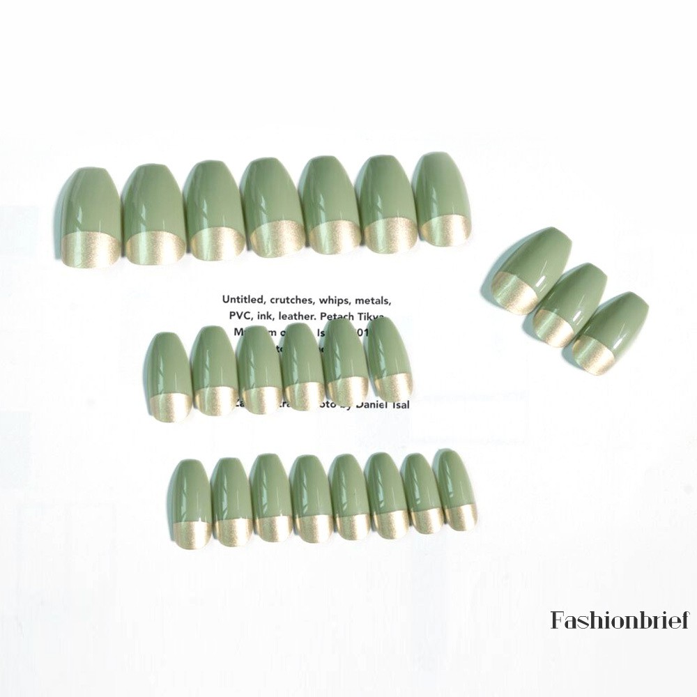 [Hàng mới về] Móng tay giả màu xanh matcha đơn giản thời trang