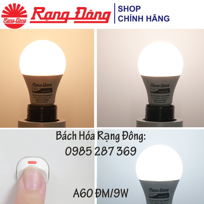 Bóng LED Bulb Đổi 3 Màu (3 In1) 7W / 9W Rạng Đông, Samsung ChipLED