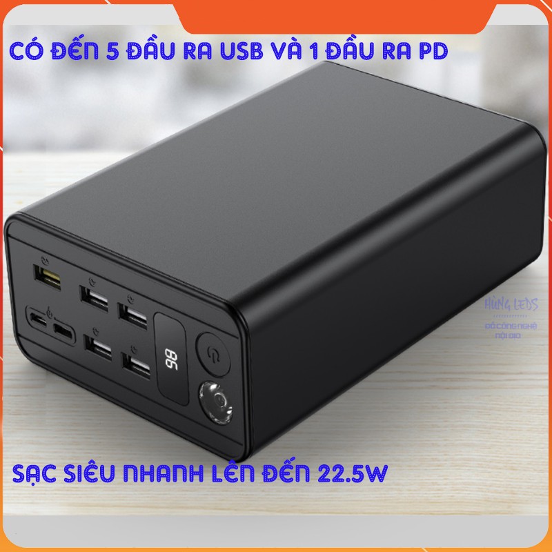 Pin sạc dự phòng Kezhi KZ10W 100000mah 5 cổng ra Sạc Nhanh QC3.0 và PD3.0 an toàn tuyệt đối