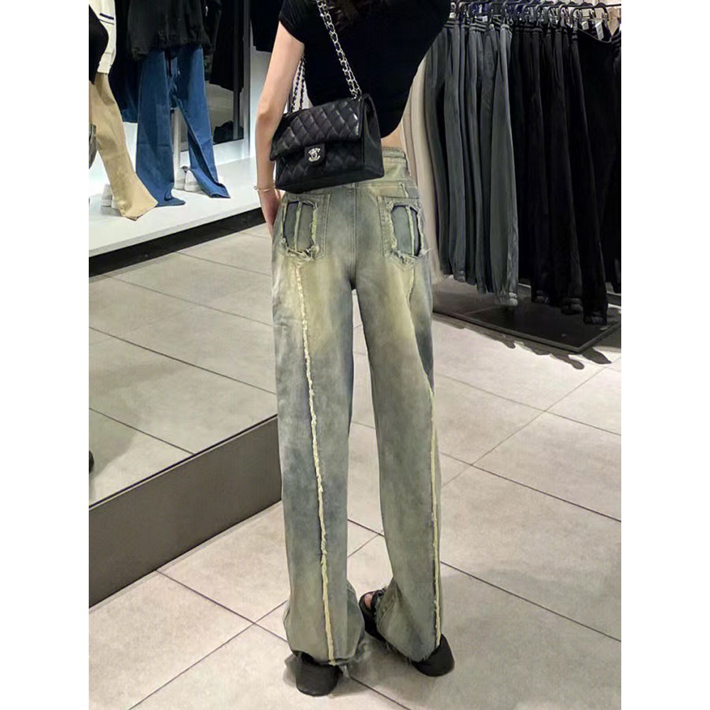 Quần Jeans Nữ Lưng Cao Ống Rộng Thời Trang Cá Tính