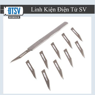Cán dao mổ số 3 kèm 10 lưỡi dao mổ số 11- Linhkiensv