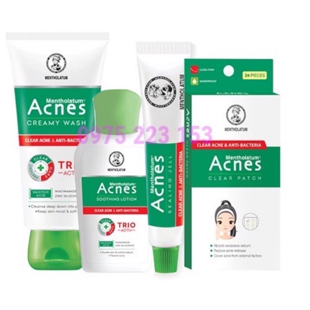 Bộ 4 sản phẩm mụn Acnes 3S - ngăn ngừa mụn hiệu quả giảm mụn