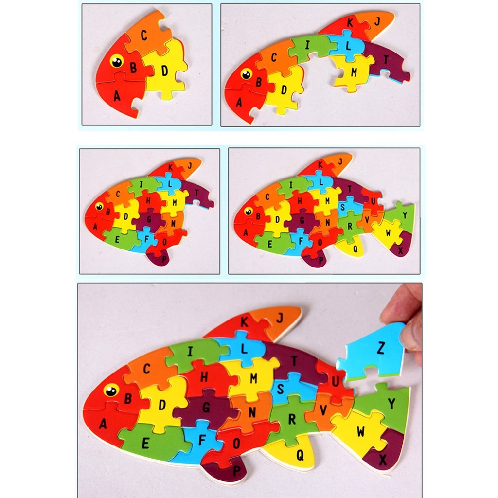 Bộ đồ chơi ghép hình gỗ cho bé 3d 26 mảnh, giáo dục trẻ thông minh tập trung sáng tạo và kiên nhẫn - BGH05